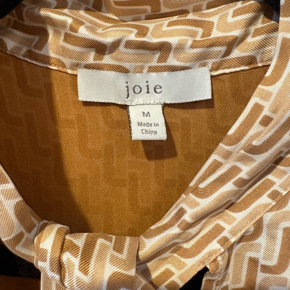 Joie Joslin Silk Printed Blouse in Oak - Picture 7 of 12